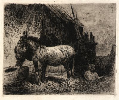 (Esel und Schafe) von Peter Moran