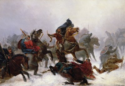 König Sverre flieht von Peter Nicolai Arbo