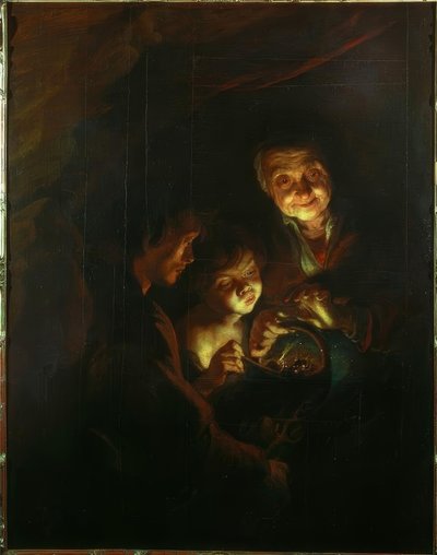 Die Alte mit dem Kohlebecken von Peter Paul Rubens