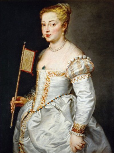 Mädchen mit Fächer, ca. 1628-1629 von Peter Paul Rubens