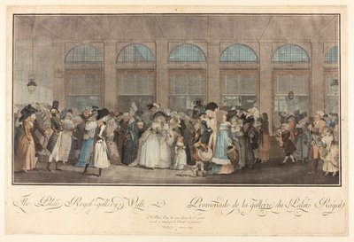 Der Spaziergang der Galerie des Palais Royal von Philibert Louis Debucourt
