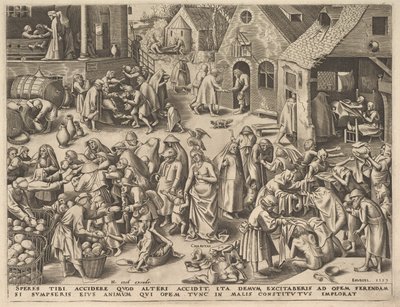 Nächstenliebe (Charitas) aus Die Tugenden, 1559 von Philip Galle