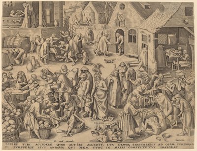 Nächstenliebe von Philip Galle after Pieter Bruegel the Elder
