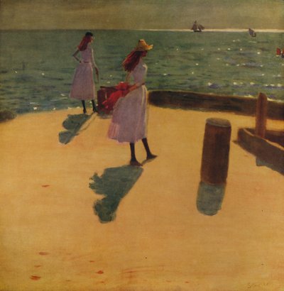 Auf dem Pier von Walberswick, ca. 1887, ca. 1915 von Philip Wilson Steer
