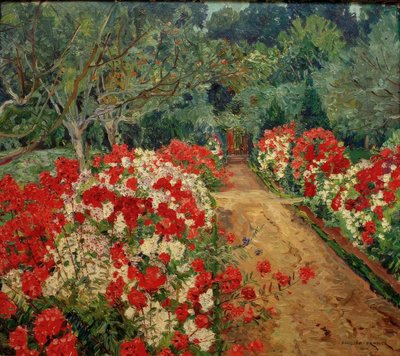 Gartenweg mit Phloxbeet von Philipp Franck