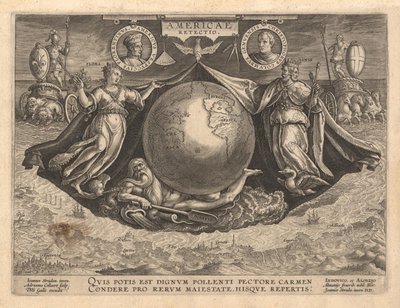 Americae Retectio Cover, 1591 von Philipp Galle