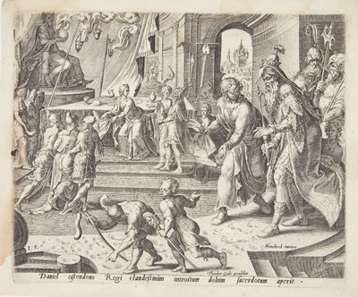 Daniel enthüllt den Betrug der Priester von Bel von Philips Galle