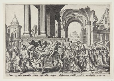 Die Beerdigung von Samson von Philips Galle