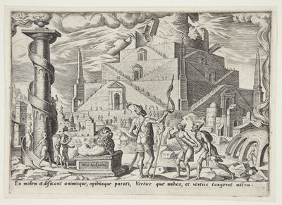 Der Turm von Babel von Philips Galle
