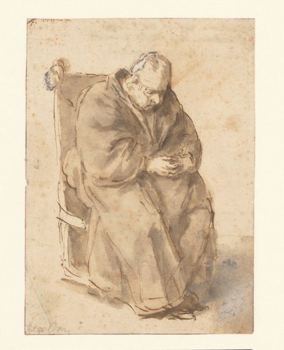 Joost van den Vondel, sitzend von Philips Koninck