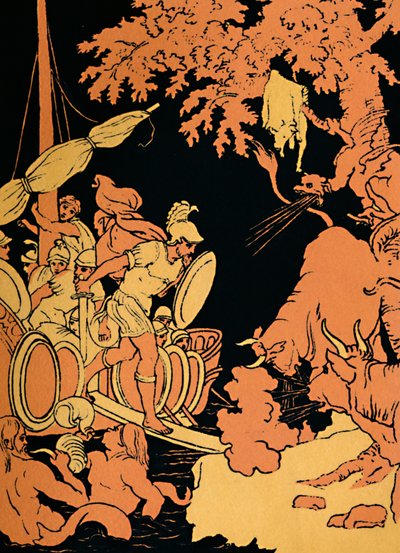 Die feueratmenden Stiere, 1880 von Picart