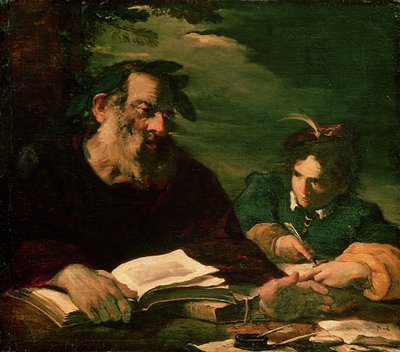 Homer diktiert sein Gedicht von Pier Francesco Mola