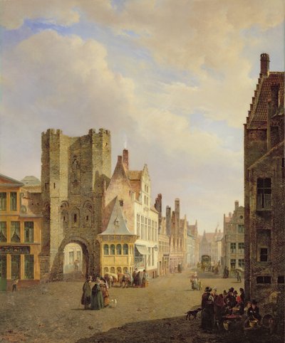 Straßenszene von Pierre François De Noter