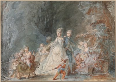 Familienpromenade im Park von Pierre Antoine Baudouin