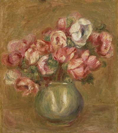 Blumen in einer grünen Vase, 1906 von Pierre Auguste Renoir
