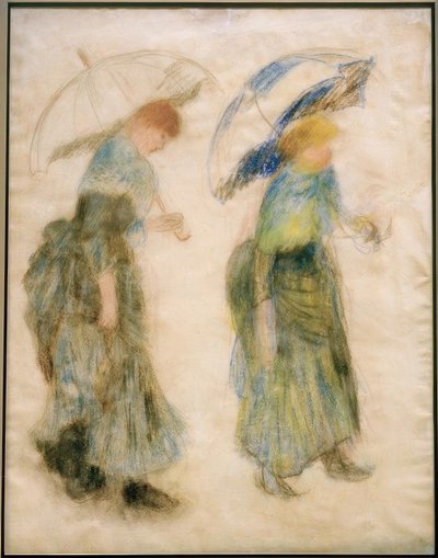 Mädchen mit Regenschirm von Pierre Auguste Renoir