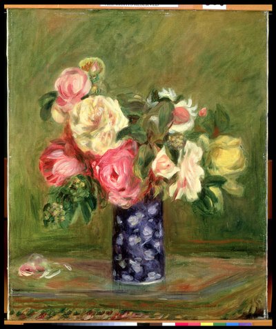 Rosen in einer blauen Vase von Pierre Auguste Renoir
