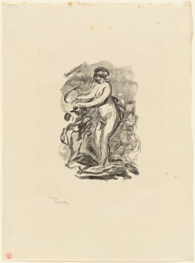 Frau mit Weinrebe, 1. Variante von Pierre Auguste Renoir