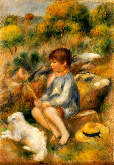 Junger Junge an einem Bach, 1890 von Pierre Auguste Renoir