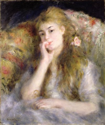 Junge Frau sitzend, ca. 1876-77 von Pierre Auguste Renoir