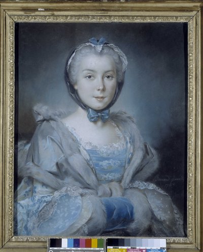 Porträt einer Frau in Blau von Pierre Bernard