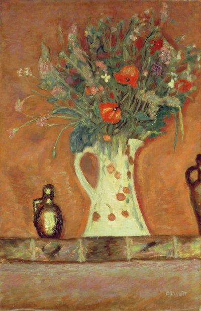 Blumen auf einem Kaminsims von Pierre Bonnard