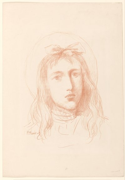 Kopf eines Mädchens von Pierre Cécile Puvis de Chavannes