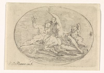 Zwei Frauen mit einem Satyr von Pierre Denis Plumier