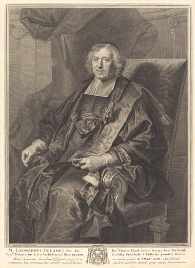 Leonard de Lamet von Pierre Drevet after Hyacinthe Rigaud