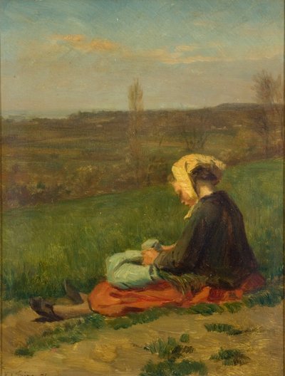 Ein Kind auf einem Feld von Pierre Edouard Frere