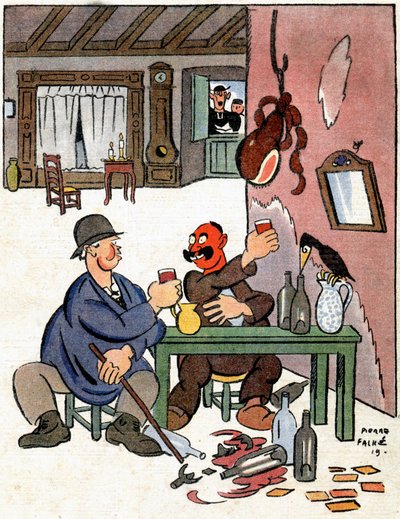 Alkoholiker auf dem Land, ca. 1922 von Pierre Falke