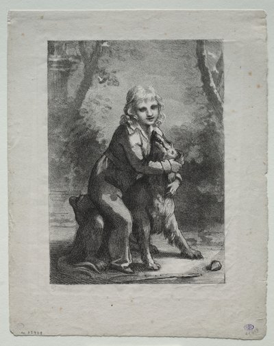 Junge mit Hund von Pierre Paul Prud
