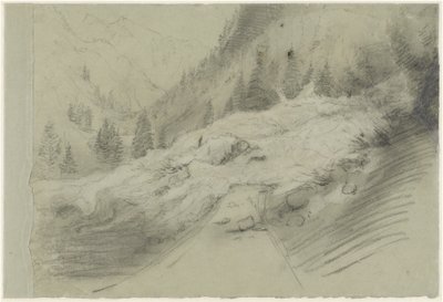 Lawine in einer alpinen Landschaft von Pierre Puvis de Chavannes