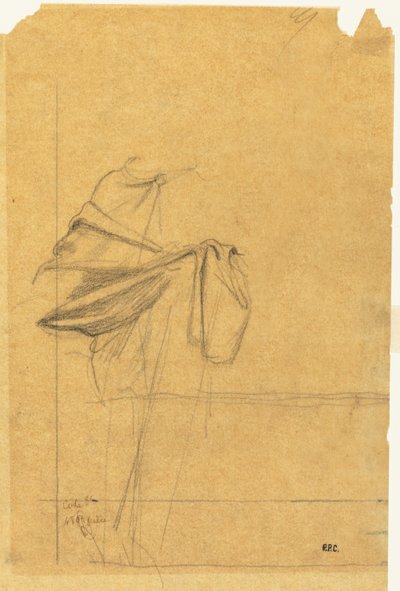 Draperiestudie, zweite Hälfte des 19. Jahrhunderts von Pierre Puvis de Chavannes