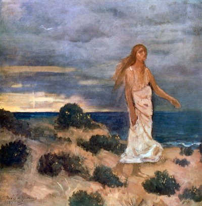 Frau am Strand von Pierre Puvis de Chavannes