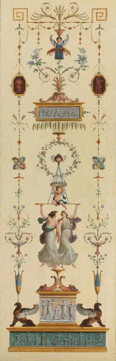 Dekoratives Panel, 1790er Jahre von Pierre Rousseau