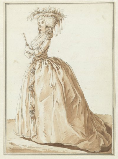 Stehende Dame mit Fächer von Pierre Thomas Le Clerc