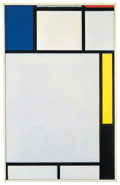 Komposition mit Blau, Rot, Gelb und Schwarz von Piet Mondrian