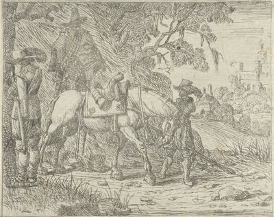 Gesatteltes Pferd mit Soldaten von Pieter Bodding van Laer