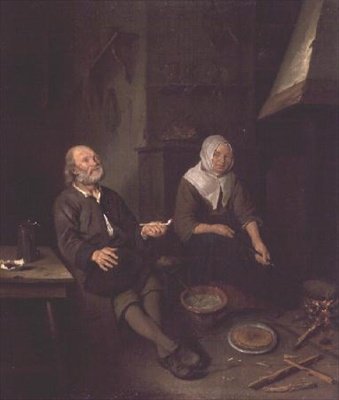 Älteres Paar in ihrer Küche von Pieter Gerritsz. van Roestraten