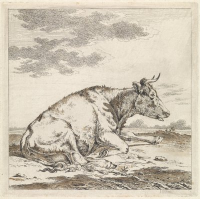 Liegende Kuh, nach rechts von Pieter Janson