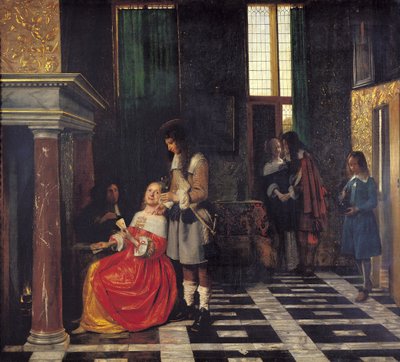 Die Kartenspieler, ca. 1663-65 von Pieter de Hooch