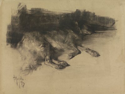 Liegender, schlafender Hund von Pieter de Josselin