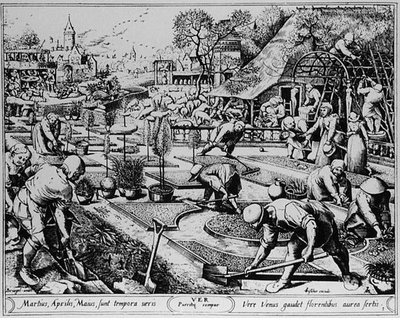 Frühling, graviert von Visscher von Pieter the Elder (after) Bruegel