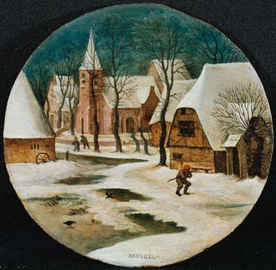 Das Dorf im Winter von Pieter Brueghel the Younger