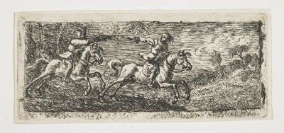 Zwei Reiter kämpfen von Pieter van Laer