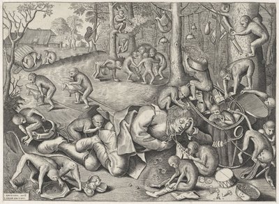 Hausierer von Affen beraubt von Pieter van der Heyden