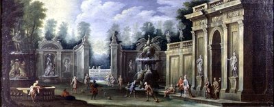 Architektonische Capriccio mit Figuren von Pietro Paltronieri