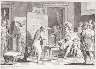 Alexander der Große im Atelier von Apelles von Pietro Antonio Novelli