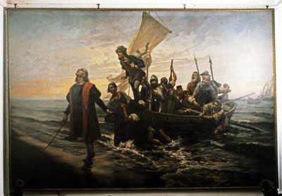 Landung von Kolumbus in Amerika, 1492 von Pietro Gabrini